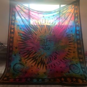 Rainbow Tie-Dye sun tapestry